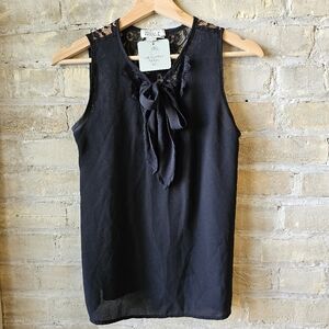 MOLLY BRACKEN Black Lace Tanktop